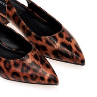 Γόβες mules animal print δερματίνη μυτερές