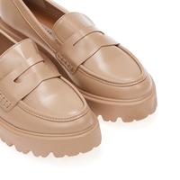 Oxfords nude δερματίνη με διακοσμητική φάσα στο ίδιο χρώμα